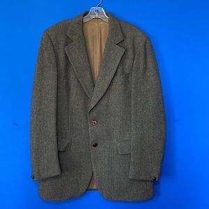 Men’s VNTG HARRIS TWEED Green Wool Blazer Sz 42L